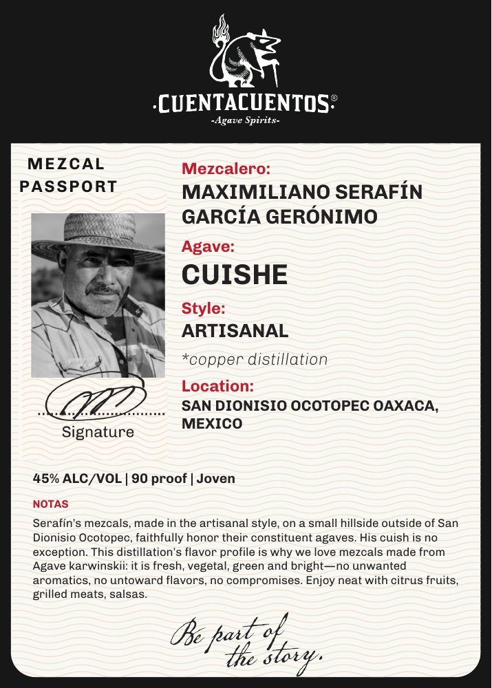 Cuentacuentos Cuishe 45% · 750 mL 5 × 7 shelf talker · Color