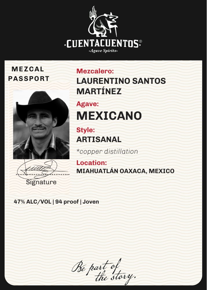 Cuentacuentos Mexicano 47% · 750 mL 5 × 7 shelf talker · Color